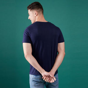 T-shirt à séchage rapide pour hommes de haute qualité en plein air respirant col rond manches courtes chemise 100% coton avec Logo - Product Image 4