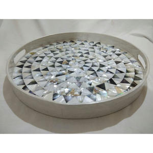 Plateau rond en nacre rectangulaire écologique personnalisé OEM Décoration de table Plats du Vietnam - Product Image 2