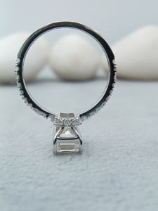 14K/18K or blanc/jaune CT 2.0 forme émeraude VVS diamant de laboratoire Solitaire bague de fiançailles et de mariage classique bijoux fins - Product Image 5