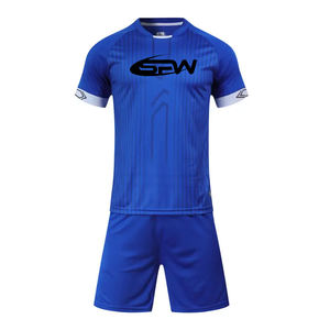 เสื้อฟุตบอลกางเกงขาสั้นผ้าโพลีเอสเตอร์แบบแห้งเร็วชุดเล่นฟุตบอลของทีม - Product Image 6