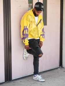 100% algodón 400 GSM peso pesado desgastado amarillo ácido lavado Sudadera con capucha en blanco para hombre cremallera Vintage invierno sudaderas con capucha - Product Image 5