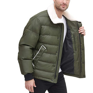 Chaqueta acolchada ligera de plumón para hombre de primera calidad 2025, ropa de invierno de lona de Color sólido con cuello levantado, chaquetas acolchadas de diseño fino - Product Image 5