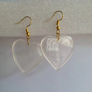 Wholesale <b>Angel</b> Heart Shaped Earrings Natural <b>Crystal</b> Green Aventurine Rose Quartz Jewelry Resin Crafts Made Natural Stone for - Product Image 1