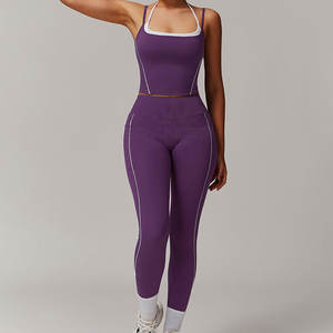Vente flash Nouveau design Ensemble de yoga respirant pour femmes Prix bas Service OEM Séchage rapide Ensemble de yoga léger pour femmes - Product Image 2