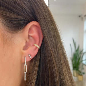 Popular 10k Solid Gold Round Moissanite Diamond Linked <b>Drop</b> Dangle Earrings Long Diamond Linked <b>Drop</b> Dangle Earring Gift For Her - Product Image 6