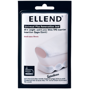 Sellador Universal Plus Renovation Seal de 25 m de Longitud y 8 mm de Ancho, Juntas de Inserción de TPE Transparente Blanco, Marca ELLEN - Product Image 3