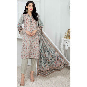 Robe de pelouse imprimée numérique pakistanaise décontractée de haute qualité Robe Maxi traditionnelle pakistanaise Salwar Kameez pour femmes - Product Image 1