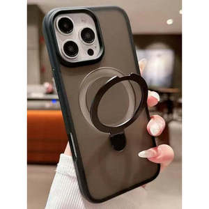 เคส iPhone 17 2025 แบบใสพร้อมวงแหวนแม่เหล็กสีดำ - Product Image 1