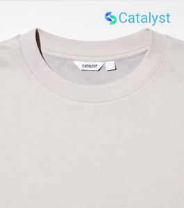 เสื้อยืดคอกลมโอเวอร์ไซส์ใส่ได้ทั้งชายและหญิงคอกลมคอตตอน265gsm ลำลองปล่อยลงไหล่ซักได้สไตล์วินเทจรูปแบบสีทึบพัฟเปล่า - Product Image 4