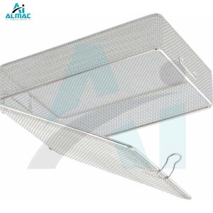 Cesta de Malla Fina Premium ALMAC con Tapa Manual que Ofrece Esterilización Confiable y Almacenamiento Seguro para el Manejo de Instrumentos Quirúrgicos - Product Image 3