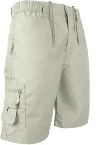 <b>Men</b>’s Elastic Waist Cotton Cargo <b>Shorts</b> Summer Casual Multi-Pocket <b>Utility</b> Work Hiker <b>Shorts</b> Embroidered Anti-Wrinkle - Product Image 2