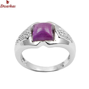 Meilleures ventes en gros fabricant sur mesure bague en argent sterling 925 avec améthyste et pierres précieuses CZ pour les fêtes, les anniversaires, les cadeaux de mariage - Product Image 1