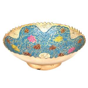 Cuenco de fruta de Metal hecho a mano de calidad superior, bandeja decorativa de almacenamiento moderna redondeada, recién llegado, venta al por mayor, opciones personalizadas disponibles - Product Image 1