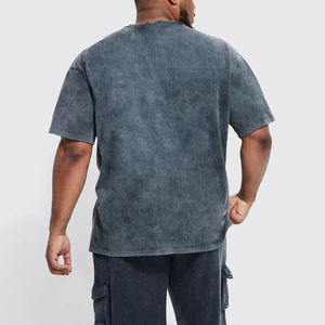 Camiseta de Algodón Grueso para Hombre, Estilo Vintage, Lavado Ácido, Talla Grande, Ecológica, Secado Rápido, Personalizable con Logotipo, Frente Liso de Fábrica - Product Image 2