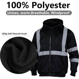 Vêtements de travail d'extérieur Sweat à capuche de sécurité respirant pour hommes quantité minimale de commande bas Nouveau design Sweat à capuche de sécurité haute visibilité - Product Image 4