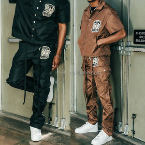 Custom Clothing Windbreaker <b>Jacket</b> and Nylon <b>Track</b> Pants Detachable Zip up Nylon Sweatsuit Set <b>Men</b> Windbreaker Tracksuit - Product Image 4