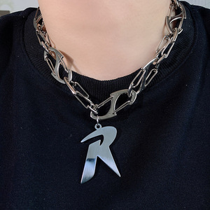 Fenyi kalung hip-hop modis pria dan wanita, perhiasan grosir retro huruf unik kelas atas trendi hadiah pesta aksesoris - Product Image 4