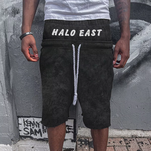 Pantalones cortos unisex cómodos de felpa francesa para gimnasio, pantalones cortos sólidos informales para correr, correr, dividir, logotipo personalizado, Etiqueta Privada, teñido liso - Product Image 1