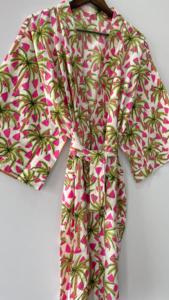 เสื้อคลุมกิโมโนชายหาดผ้าฝ้าย100% อินเดียสำหรับผู้หญิงเสื้อคลุมอาบน้ำและชุดคลุมอาบน้ำชุดคลุมอาบน้ำชุดคลุมอาบน้ำชุดใส่นอนชุดชายหาด - Product Image 3