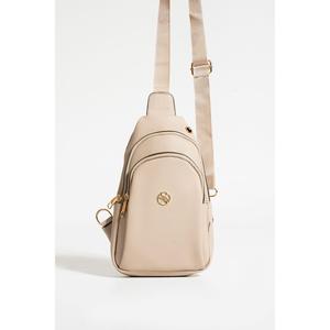 Borsa da donna con cinturino incrociato marrone chiaro in oro borsa per cuffie