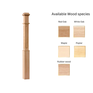 Escalier intérieur et extérieur en bois massif Newel 4090RP avec panneau routé détail de EFS Viet Nam OEM ODM disponible - Product Image 2