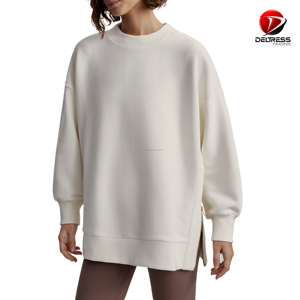 Derniers sweatshirts élégants à col rond pour femmes respirants surdimensionnés couleurs personnalisables et logo antibactérien en gros - Product Image 5