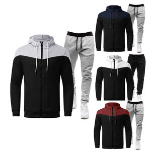 Sudadera informal de algodón, traje, sudaderas para hombre, sudaderas tricolor diarias, sudaderas con capucha de alta calidad 2025, chándal deportivo de invierno, traje para correr - Product Image 1