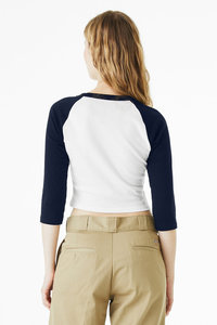 เสื้อยืดผ้าแคนวาสสำหรับสตรีผ้าแคนวาสแขน3/4ขนาดเล็กลายแร็กแลนน้ำหนักเบาเสื้อยืดเบสบอลสำหรับเด็กทารกเสื้อแร็กแลนเนื้อนุ่มพิเศษ - Product Image 3