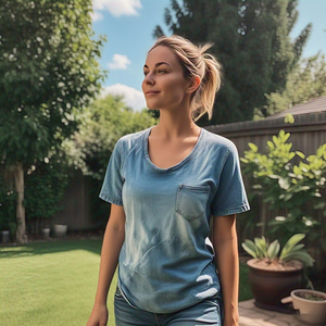 Lavage à l'acide Vintage Tee Shirt Ladies Summer Top Sportswear Stone Wash T Shirt Casual Light Quick Dry T-Shirt - Product Image 3