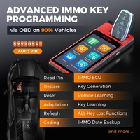 MaxiIM KM100 KM100E con Adaptador V200, Herramienta Inmovilizadora, Programador de Llaves para Autos, Lectura y Escritura de Chips, Clonación, Actualización de por Vida