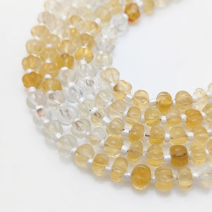 Cuentas talladas de calabaza citrino sombreado de 5-7 MM, cuentas en forma de melón y ágata, cuentas de calabaza de cuarzo para la fabricación de joyas, venta al por mayor - Product Image 2