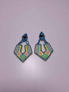 Bestone, pendientes de cuentas con patrón personalizable, flores bordadas hechas a mano para Niñas Grandes, recién llegado, costura de punto de cruz - Product Image 3