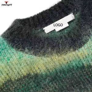 Jerséis de manga larga informales de Color sólido con logotipo frontal personalizado, suéter de Cachemira de lana de punto, Invierno para hombre a la venta - Product Image 5