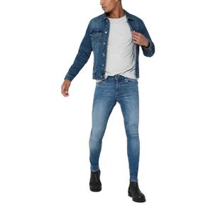 Veste en jean polaire à col montant pour homme, avec logo sur le devant, pour l'hiver |   Ventes directes d'usine à faible MOQ - Product Image 4