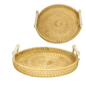 Plateau en rotin: l'organisateur de cuisine artisanal parfait pour le stockage des aliments et la décoration élégante Un choix de choix pour les amateurs de cuisine - Product Image 1