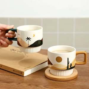 Mug à café en céramique de luxe personnalisé de haute qualité, sublimation personnalisée, design personnalisé, passe au micro-ondes et au lave-vaisselle, avec poignée et paille, pour le thé - Product Image 2