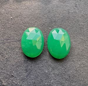 Piedras de Crisoprasa Natural, Corte Ovalado en Forma de Rosa, Color Verde, Tamaños 5x7mm/10x14mm para Fabricación de Joyería, Venta al por Mayor - Product Image 6