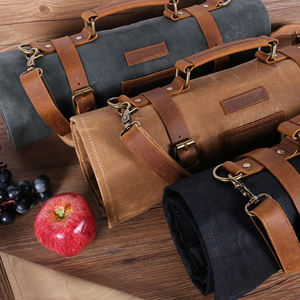 Sac à couteaux en toile de cuir de qualité supérieure, résistant aux odeurs, robuste, pliable, durable, sac utilitaire pour chef, rangement d'outils de cuisine, porte-couteaux - Product Image 6