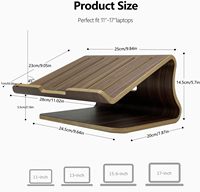 Support pour ordinateur portable en bois fait main réglable |   Support pliable ergonomique pour tablette PC |   Portable, durable, réglable en hauteur, simple