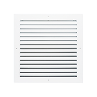 Rejilla externa de ventilación cuadrada blanca con malla protectora