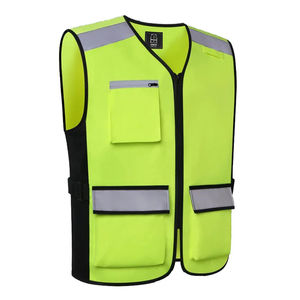 Gilet de sécurité réfléchissant en polyester 150GSM personnalisé vêtements de travail respirants à haute visibilité en maille jaune fluorescent pour la construction - Product Image 2