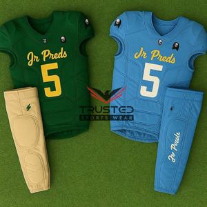 Vente en gros d'usine, design personnalisé, uniforme de football américain respirant à séchage rapide, haute qualité, grande taille, manches courtes - Product Image 4