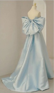 Nueva llegada de las mujeres fuera de los hombros vestido de baile bebé azul arco vestido de fiesta vestidos de noche Vestidos de Noche - Product Image 6