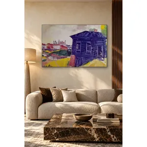 Impresión en lienzo de la casa de madera azul de Marc Chagall frente a la ciudad, de Fida - Product Image 1