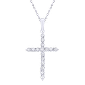 Meilleure vente collier pendentif croix diamant rond avec chaîne médaillon pendentifs de mode et breloques pour les fiançailles de mariage - Product Image 6