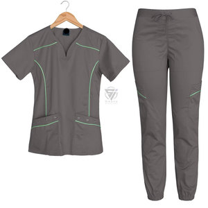 Tenues d'hôpital unisexes en toile de coton, idéales et abordables, avec logo personnalisé, coupe confortable et détection des aiguilles - Product Image 2