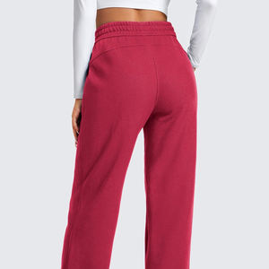 Jogger y pantalones transpirables para mujer OEM para la temporada de invierno Ropa de calle suelta de moda Cierre de cintura elástica Estilo frontal plano - Product Image 4