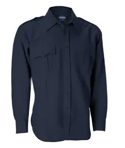 Camisa de segurança azul marinho para homens, blusa de algodão e poliéster de melhor qualidade para uso diário, fornecida pelo exportador indiano, disponível a preço acessível