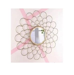 Luxuries Design Hotel and Restaurant Decoration Highest Quality <b>Round</b> Shape Flower & Leaf Designed Decorative Modern <b>Wall</b> <b>Mirror</b> - Product Image 2