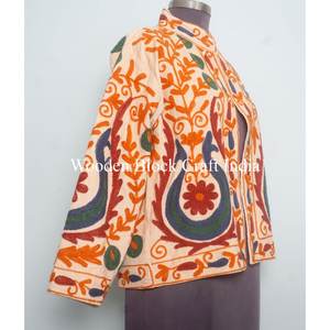 Best Selling <b>Short</b> Winter <b>Jacket</b> for Women Handmade Velvet with cotrise Embroidery Breathable Knitted Size Free Decorated Flower - Product Image 4